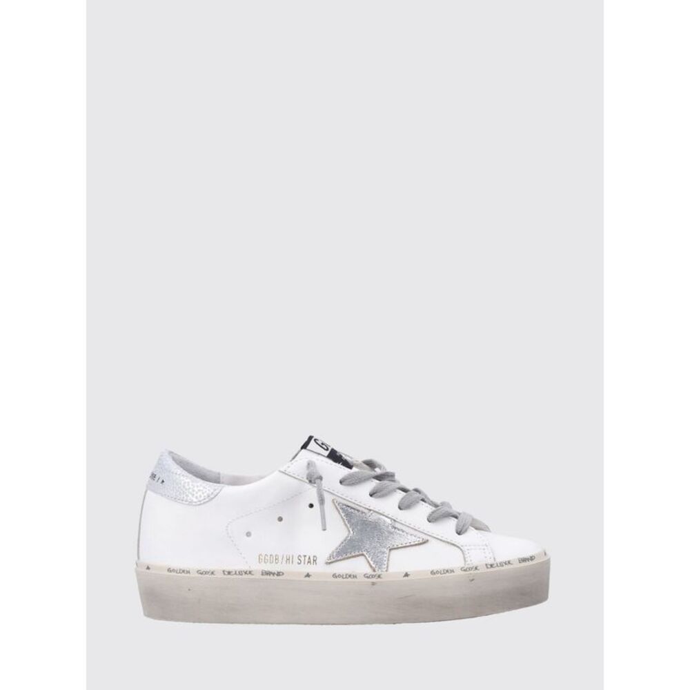 Hi Star Golden Goose Leather Platform Sneakers With Laminated Details